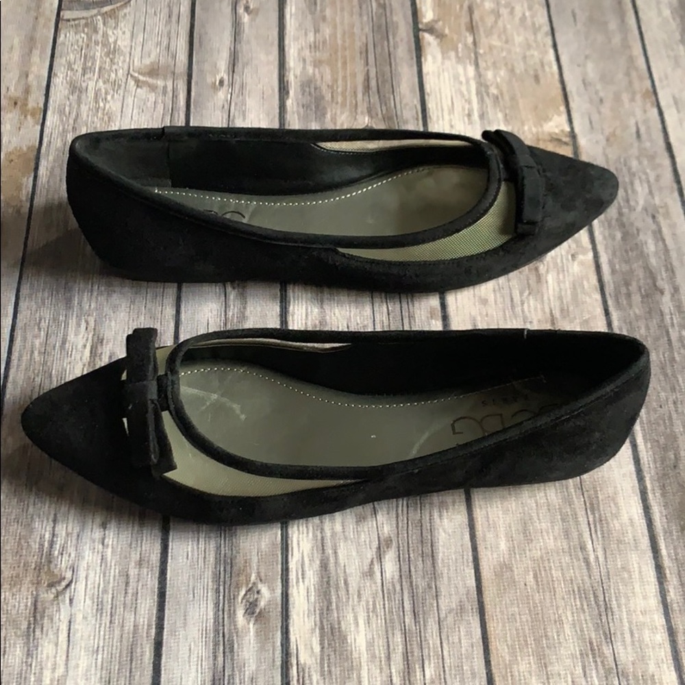 BCBG Paris Women’s Suede Pointed Toe Flats